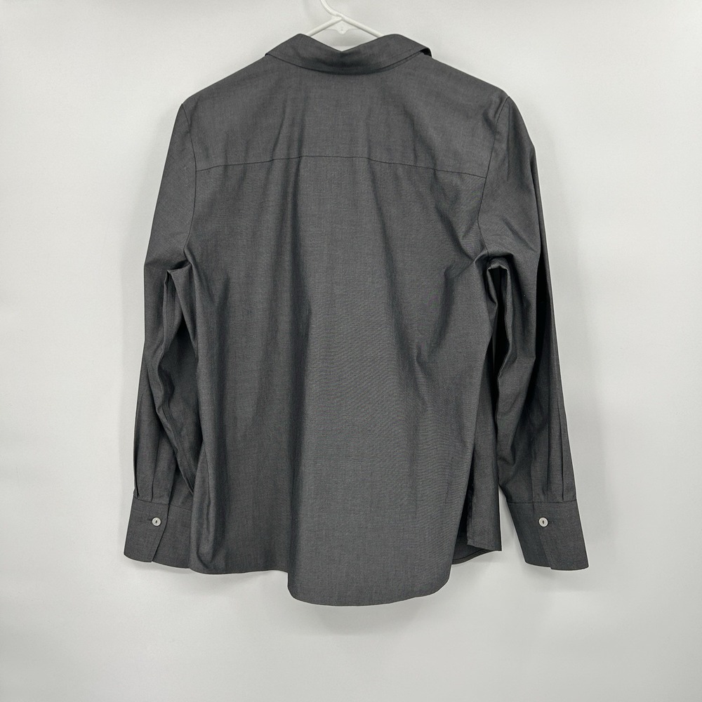 Foxcroft Womens Long Sleeve‎ Button Down Shirt Size 12 Gray Career Classic - Picture 6 of 7